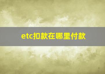 etc扣款在哪里付款