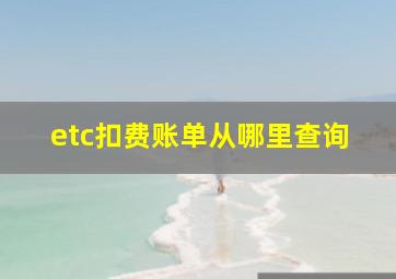 etc扣费账单从哪里查询