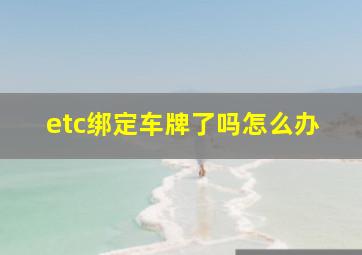 etc绑定车牌了吗怎么办