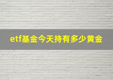 etf基金今天持有多少黄金