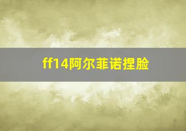 ff14阿尔菲诺捏脸