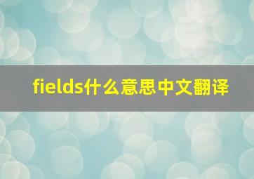 fields什么意思中文翻译