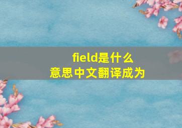 field是什么意思中文翻译成为