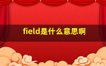 field是什么意思啊