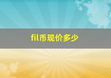 fil币现价多少