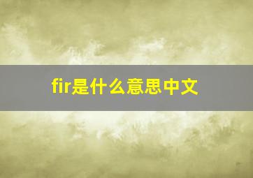 fir是什么意思中文