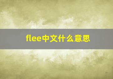 flee中文什么意思