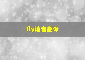 fly谐音翻译