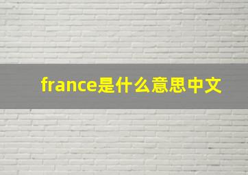 france是什么意思中文