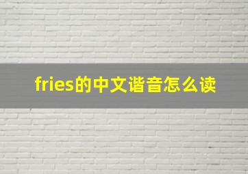 fries的中文谐音怎么读