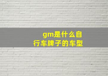 gm是什么自行车牌子的车型