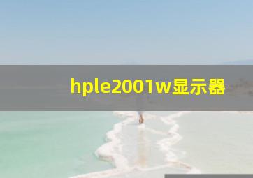 hple2001w显示器