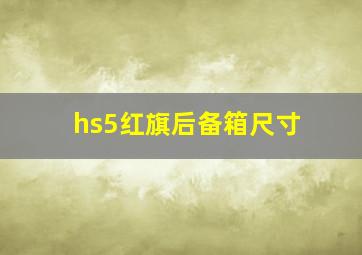 hs5红旗后备箱尺寸