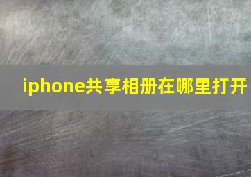 iphone共享相册在哪里打开