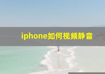 iphone如何视频静音