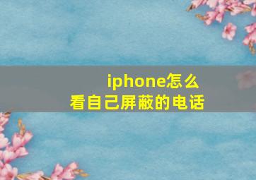 iphone怎么看自己屏蔽的电话