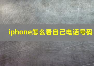 iphone怎么看自己电话号码