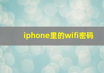 iphone里的wifi密码