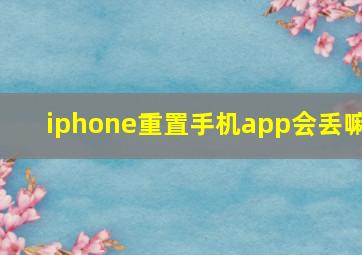 iphone重置手机app会丢嘛