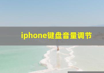 iphone键盘音量调节