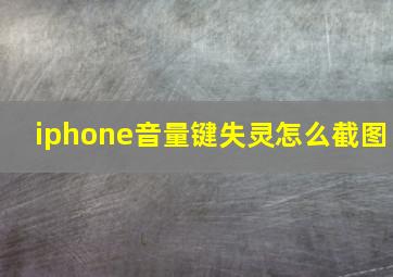 iphone音量键失灵怎么截图