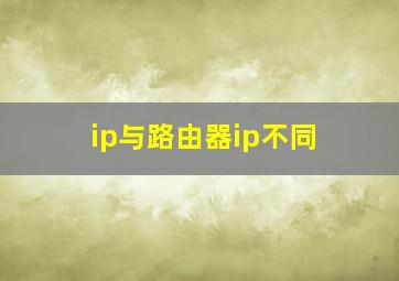 ip与路由器ip不同