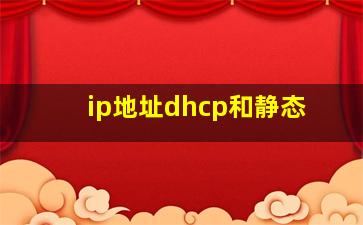 ip地址dhcp和静态