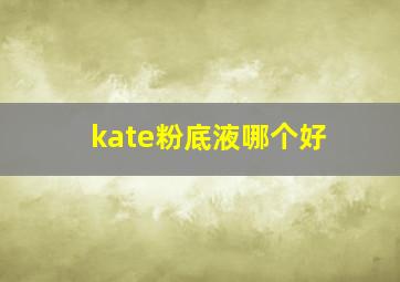 kate粉底液哪个好