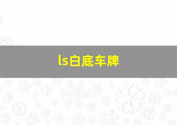 ls白底车牌