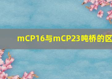 mCP16与mCP23吨桥的区别