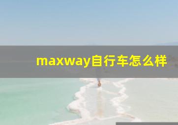 maxway自行车怎么样