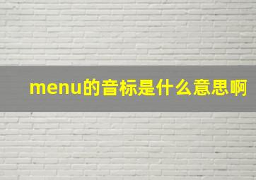 menu的音标是什么意思啊