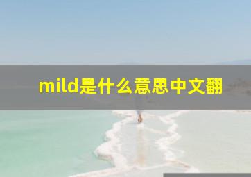 mild是什么意思中文翻