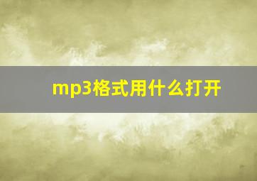 mp3格式用什么打开