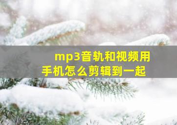 mp3音轨和视频用手机怎么剪辑到一起