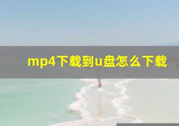 mp4下载到u盘怎么下载