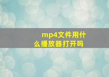 mp4文件用什么播放器打开吗