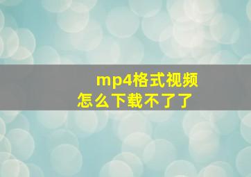 mp4格式视频怎么下载不了了