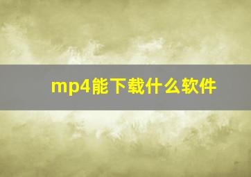 mp4能下载什么软件