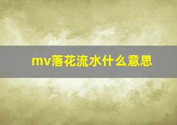 mv落花流水什么意思