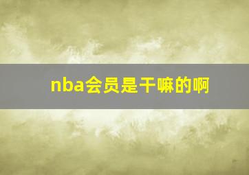 nba会员是干嘛的啊