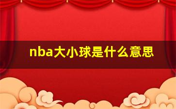 nba大小球是什么意思