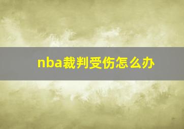 nba裁判受伤怎么办