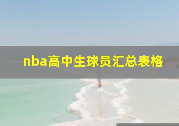 nba高中生球员汇总表格