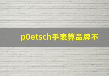 p0etsch手表算品牌不