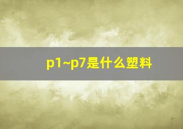 p1~p7是什么塑料