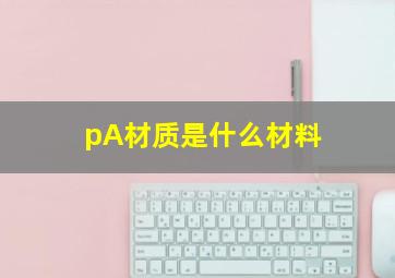 pA材质是什么材料