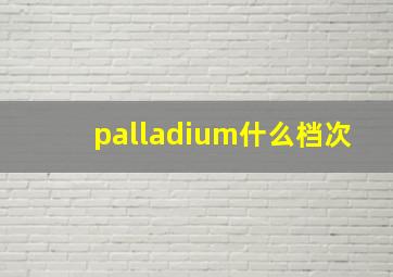 palladium什么档次