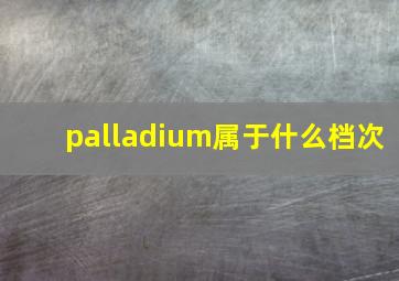 palladium属于什么档次