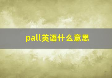 pall英语什么意思